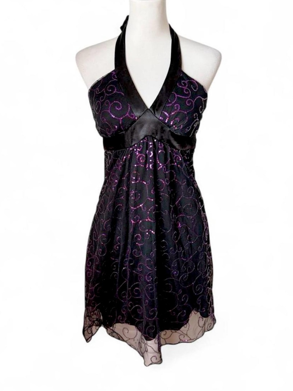 Vintage Charlotte Russe Sequin Halter Dress
